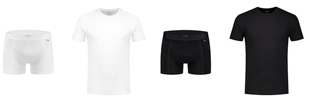 Solidair Bamboo underwear. boxershorts en t-shirts